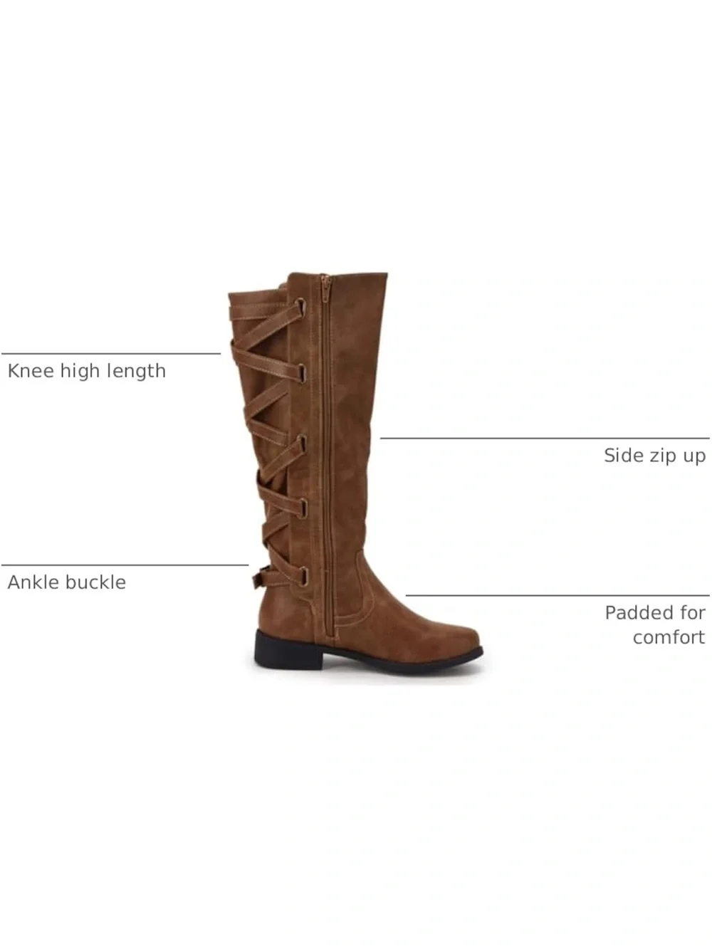 Roper Brown Over-the-Knee Lace-Strap Riding Boots
